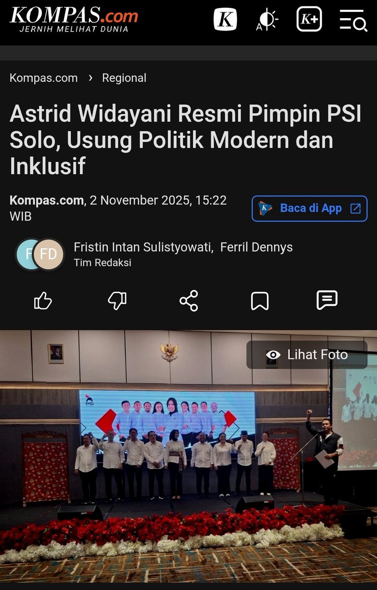 "Hadirnya PSI di Surakarta membawa misi diferensial,  yang mengutamakan gagasan dan membuka ruang luas bagi generasi muda untuk berpartisipasi dalam politik. Hari ini, di momen pelantikan saya sebagai Ketua DPD PSI Kota Solo merupakan komitmen bersama untuk membangun politik yang