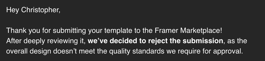 chrisruttmann's tweet photo. submitted my first framer template 2 weeks ago and got rejected. 

what would you improve on this template (can be anything)

below is the link to the preview page.