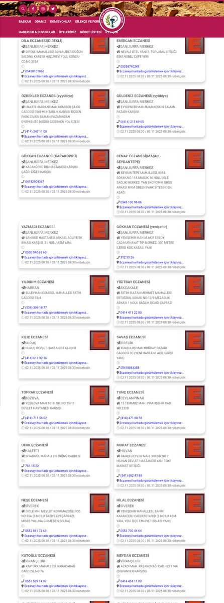 Şanliurfa nöbetçi eczanelerimiz yarin saat 08:30 kadar hizmet verecektir geçmiş olsun acil şifalar dileriz...