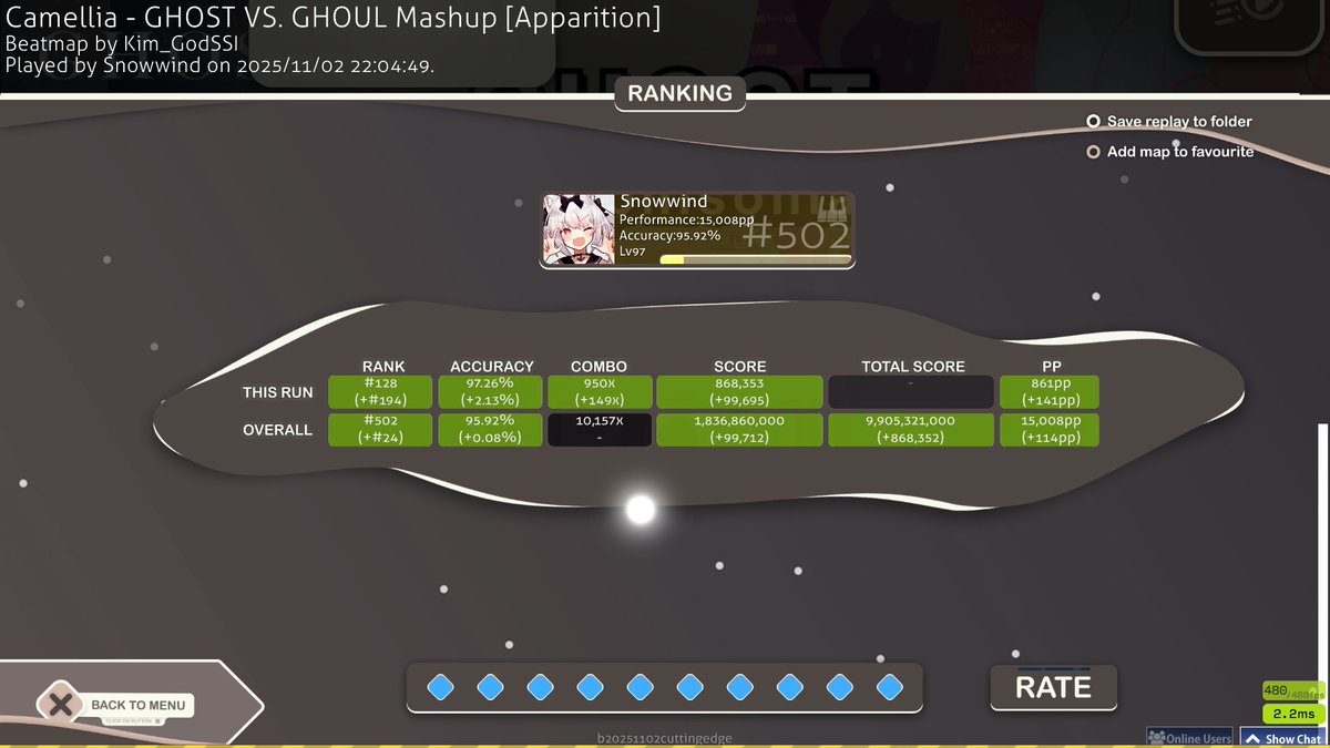 Snowwind_7's tweet image. ありえん調子良い　mania15000pp