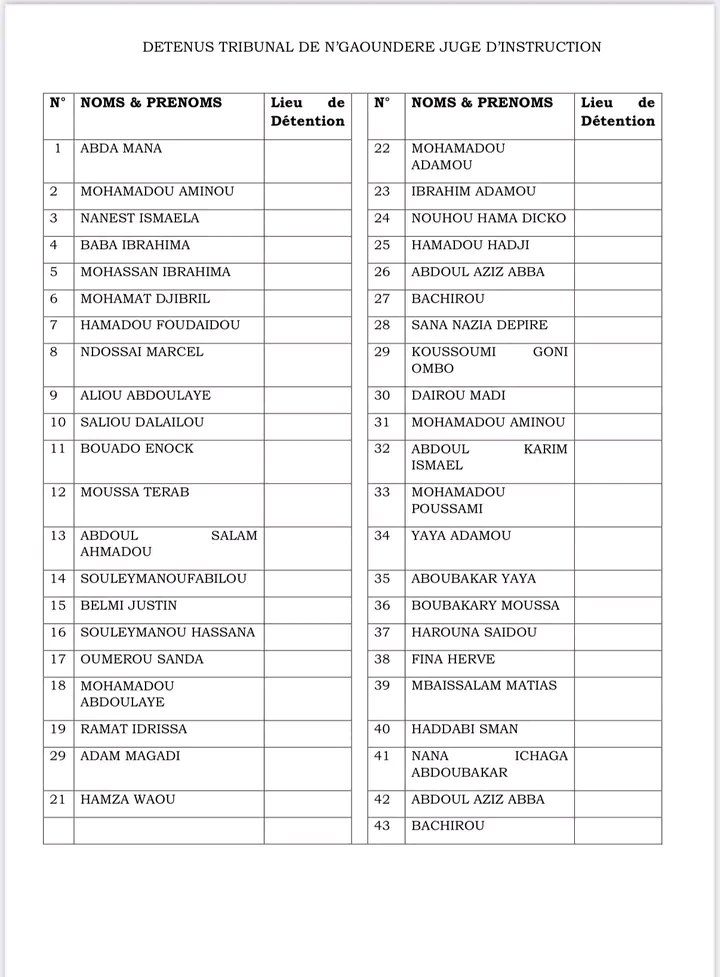 FloreMboussi's tweet image. Liste provisoire des personnes interpellées au Cameroun, depuis le début de la crise Post électorale.

#FreeCameroon