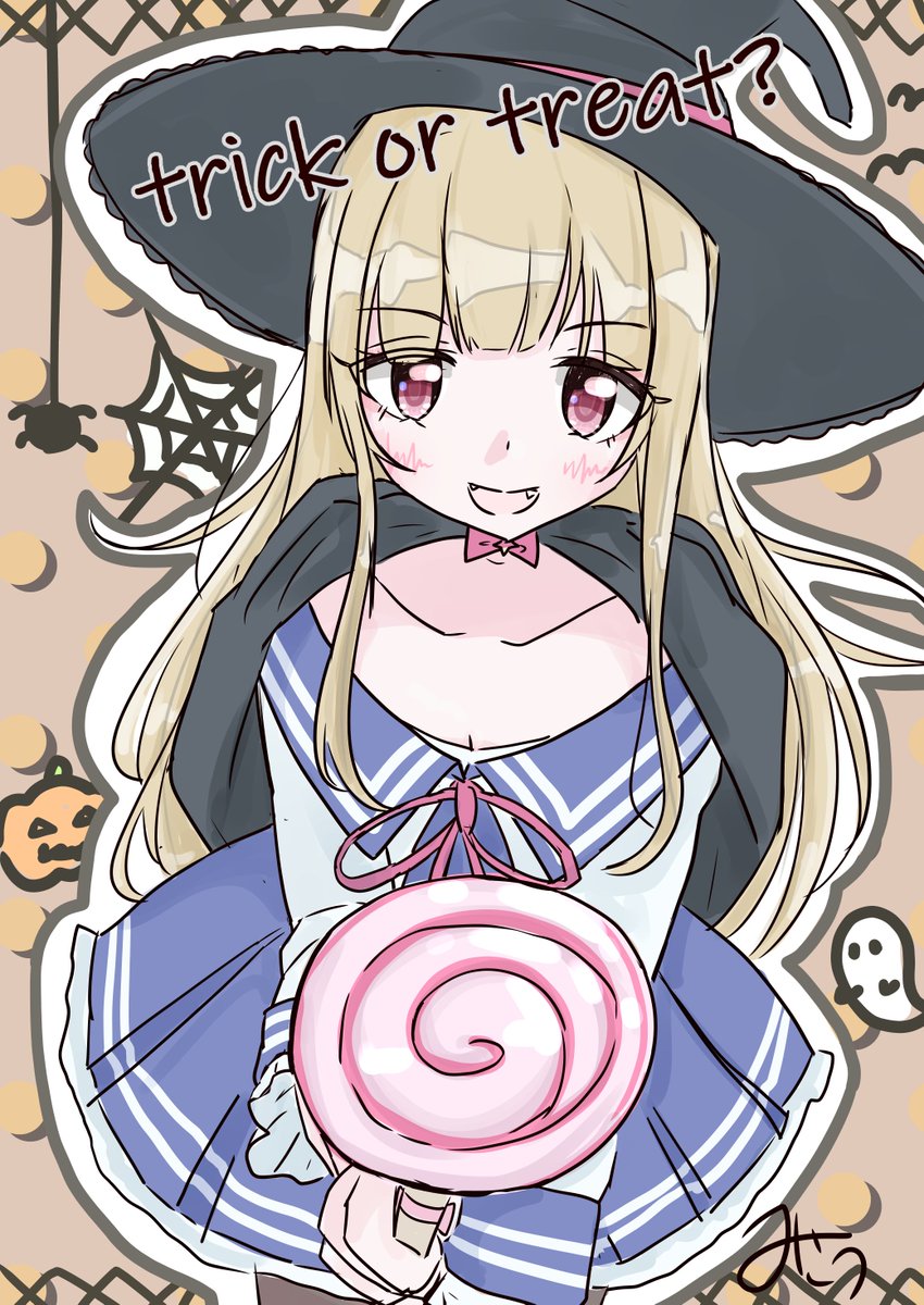 🎃アンブロシア女学苑高等學校では生徒会長自らお菓子を配る🎃
 しかし100人中98名が「トリート」と回答するらしい……🎃🎃🎃
＃アサルトリリィ_FA
#ハロウィン