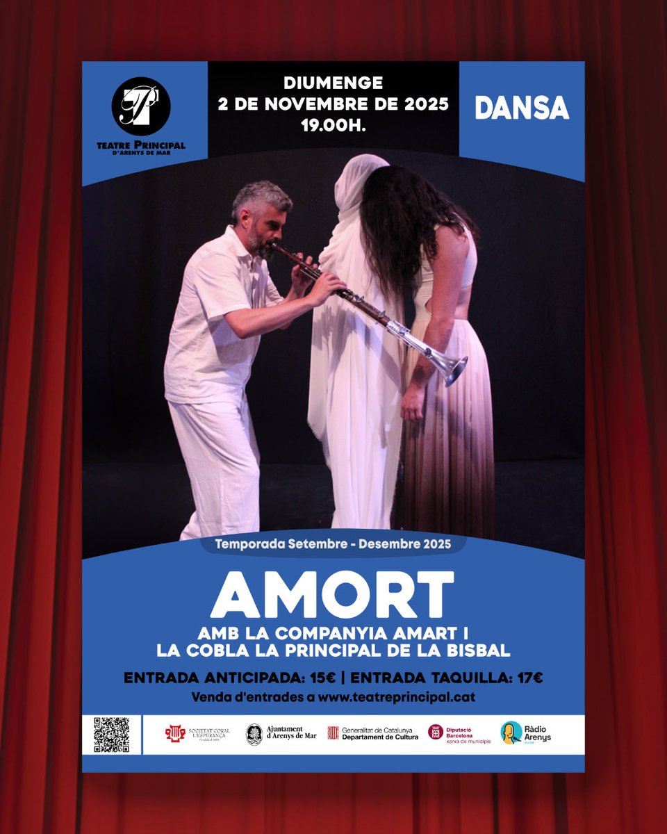 💫 Aquest diumenge el Teatre Principal es deixa endur per la força de l’amor i la mort amb AmorT, un espectacle que uneix música, dansa i poesia en una experiència escènica única.

🎟️ Entrades a teatreprincipal.cat
📅 Diumenge 2 de novembre | 🕖 19 h
