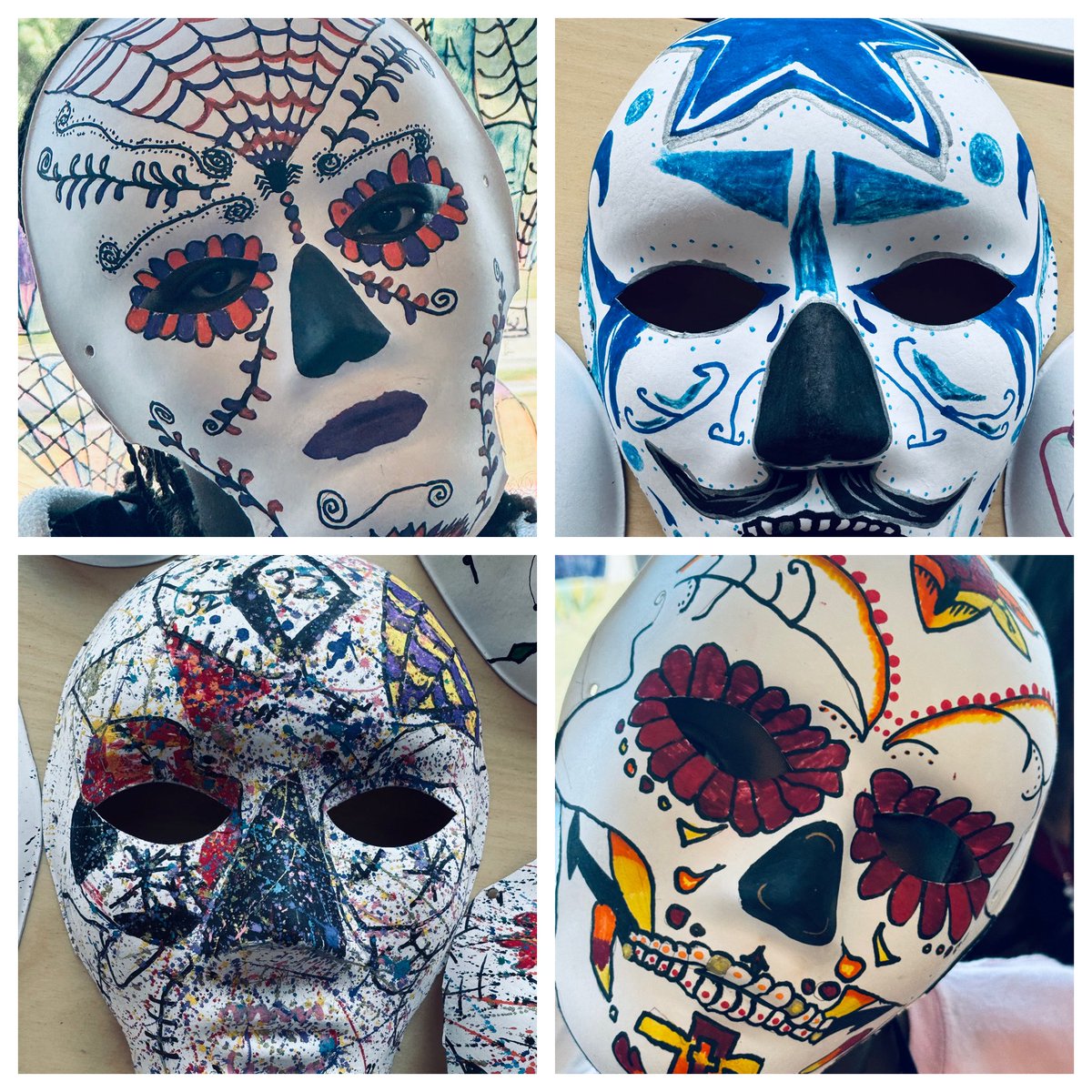 Happy Día de los Muertos! Our 6th graders created vibrant masks to honor themselves or a loved one. 💀🎨 Through art, they learned how this tradition celebrates life, memory, and culture. #wlmswolfpride #leadersofthepack <a href="/HumbleISD_WLMS/">West Lake Middle School</a> <a href="/HumbleISD_Arts/">Humble ISD Fine Arts</a> <a href="/VisualArtHumble/">Humble ISD Visual Arts</a>