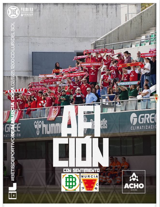 J10 | 🧦 ¡𝗔𝗙𝗜𝗖𝗜𝗢́𝗡 con 𝗦𝗘𝗡𝗧𝗜𝗠𝗜𝗘𝗡𝗧𝗢 con 𝗔𝗖𝗛𝗢 𝗦𝗢𝗖𝗞𝗦!

❤️ ¡MIL GRACIAS AFICIÓN! 

🚍 ¡Buen viaje de vuelta a todos los desplazados! ¡Con un +3 es mejor! 😜
#BetisDeportivoRealMurcia