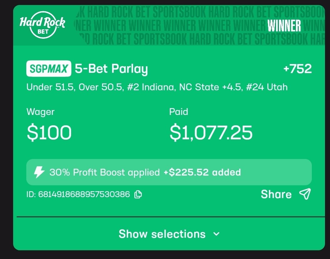 I always hit the parlays I don't tweet out... Tennessee cost me another one but a good Saturday yesterday