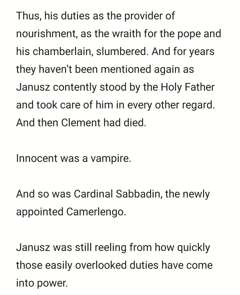Happy (very late) Halloween! 🎃
Here is the promised fic, with Vampire!Vincent and vampire!Giulio claiming their nervous but eager to please wraith!Janusz!
archiveofourown.org/works/73524926…
I'm sorry, the story went off the rails again, so it's yet another multi-chapter fic🥲
#conclave2024