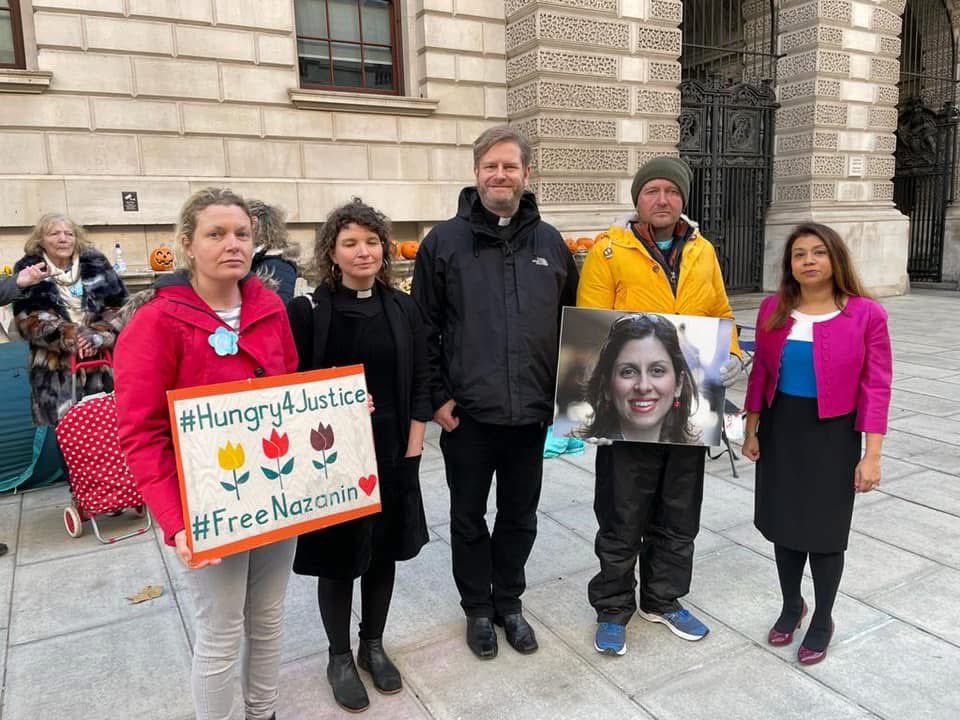 This pic was taken four years ago today when we were all working in the campaign to free Nazanin… so looking forward to her speaking to Sion College on Wednesday.  Miraculously she was released the day before my interview for <a href="/StPetersEatonS2/">St Peter's Church, Eaton Square</a> <a href="/bishopSarahM/">BishopSarah</a> <a href="/dioceseoflondon/">London Diocese</a>