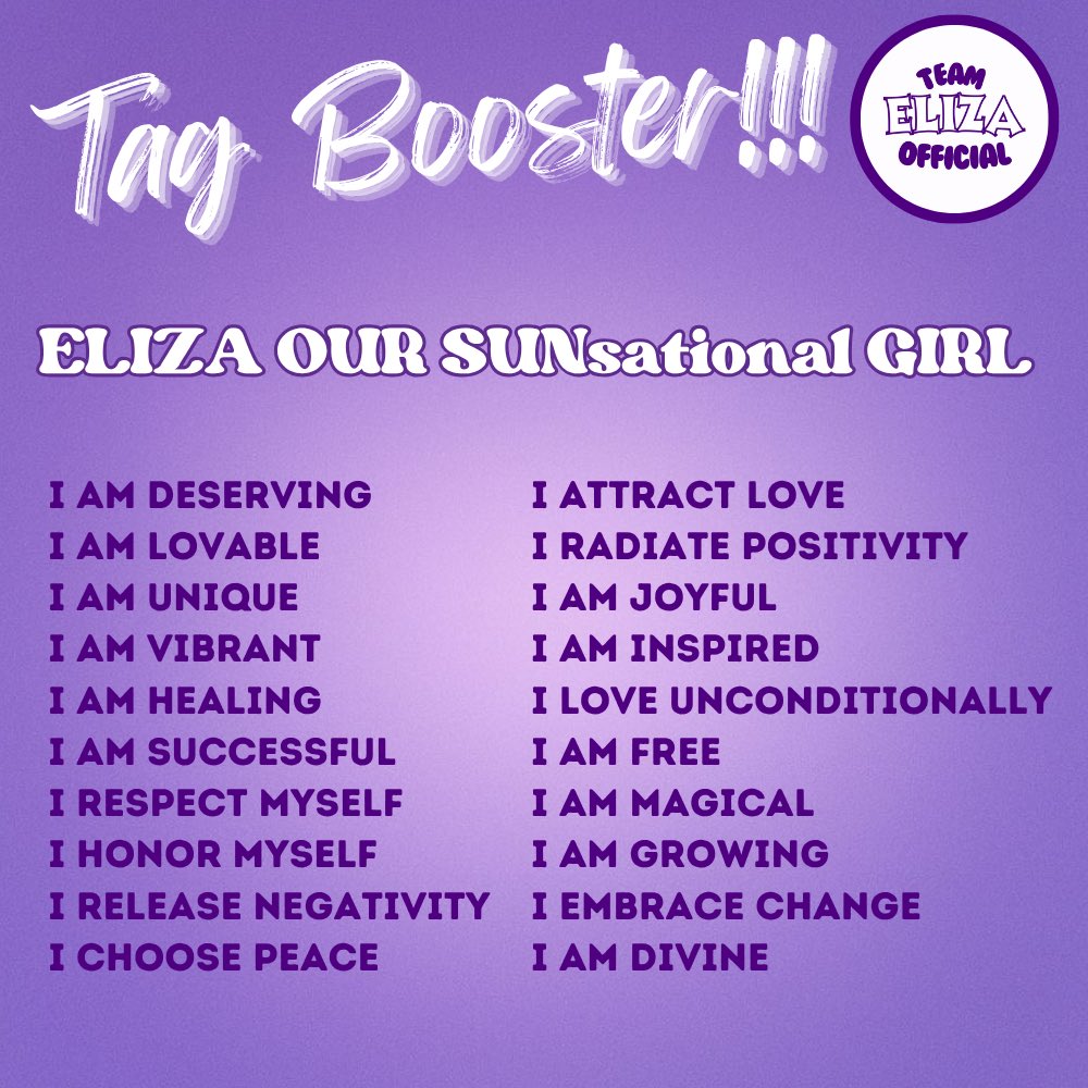Tag Booster Four! 

ELIZA OUR SUNsational GIRL

GOAL: three hundred replies