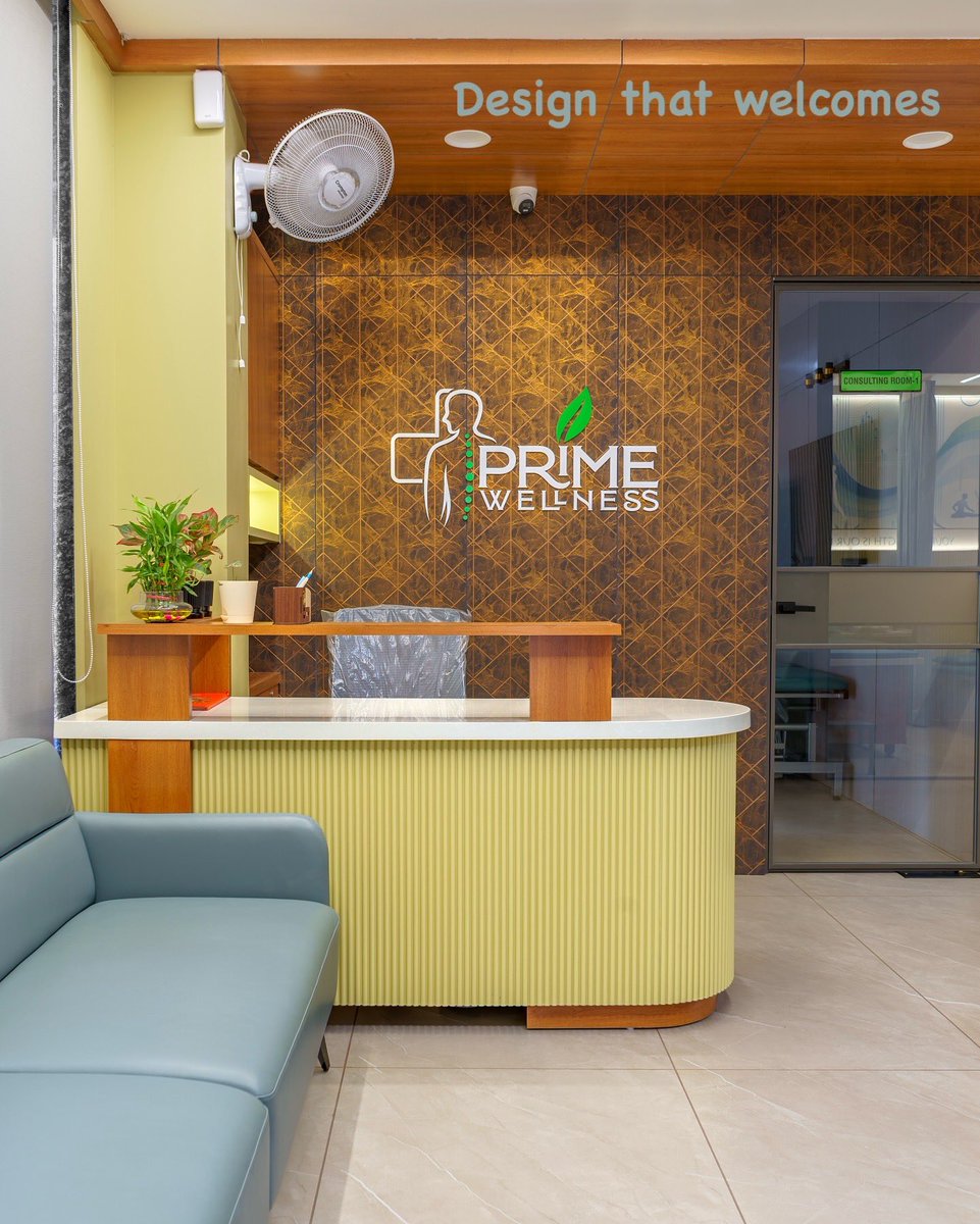 VastuNirman's tweet photo. The first step to healing begins at the door.
A reception that feels less clinical, more human.
Prime Wellness Physiotherapy Clinic — designed with care by Vastu Nirman Architects.
#DesignThatHeals #ArchitectsOfIndia https://t.co/XPD8qnvm8C