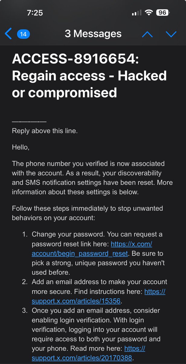 plasm0's tweet image. YES! I’m Back!

Thank you @Support - sorry for doubting you!!!

They helped me regain access to my hacked X account. 

Thanks to everyone who helped me on my alt account to encourage me to keep contacting support even after then denying a dozen times.   

2FA activated! 
(-cont)