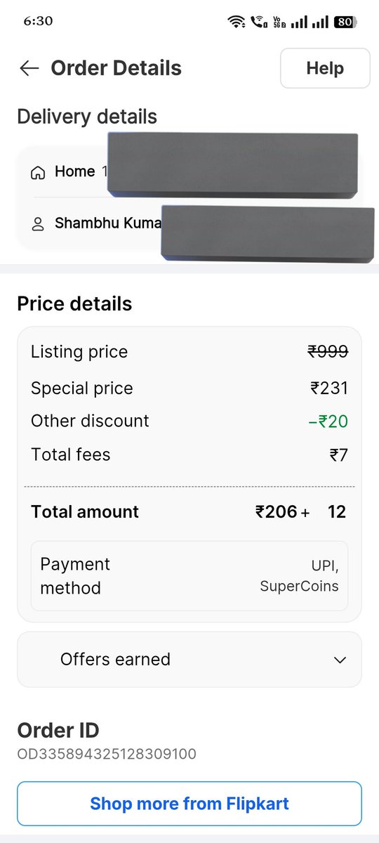 maahikumar2004's tweet image. ये #flipkart खुलेआम कस्टंबर को बेवकूफ बना रहा है एस्ट्रा चार्ज के नाम पर 7 रुपया एस्ट्रा ले लिया गया लेकिन जब ऑर्डर कैंसिल किए तो जो एस्ट्रा चार्ज लिया गया वह वापस नहीं किया गया आखिर क्यों, इस तरह हजारों ग्राहक से इसी तरह एस्ट्रा चार्ज के नाम पर वसूल कर रही है आखिर सरकार इस सभी