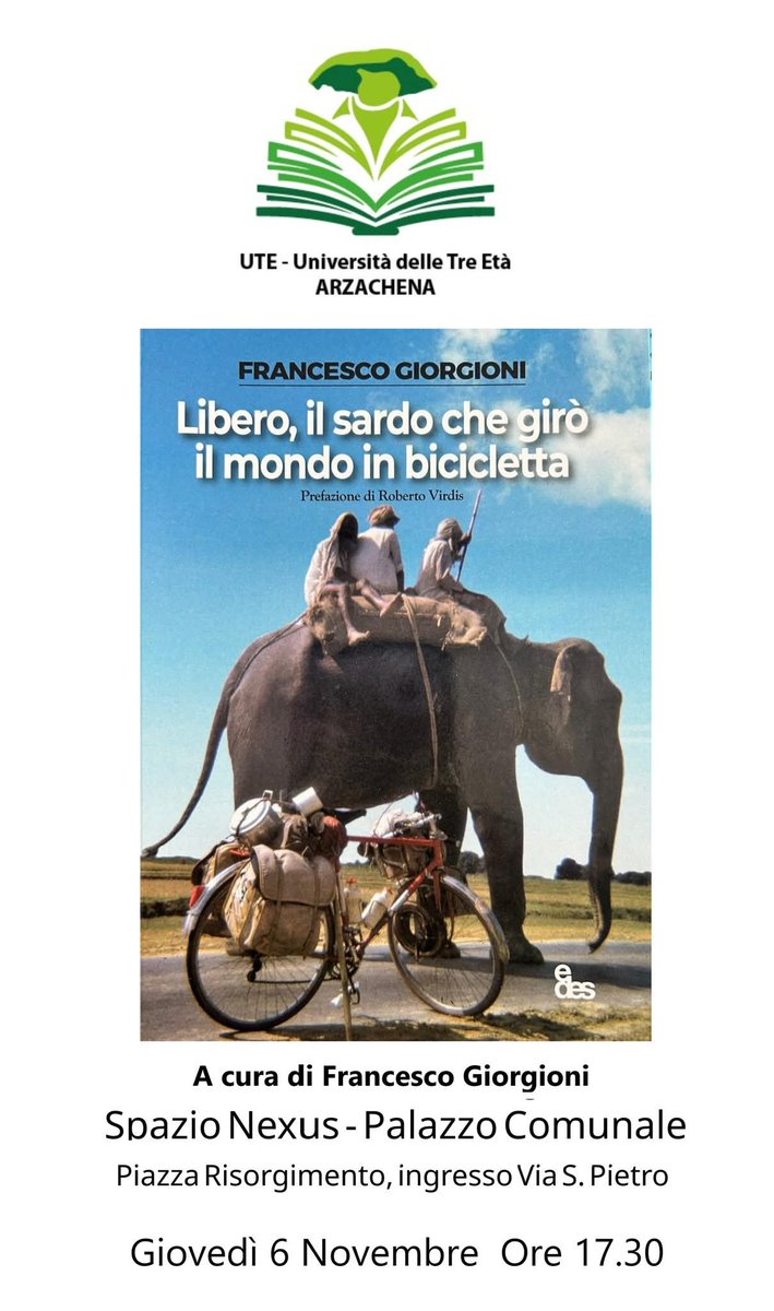 UTEArzachena25's tweet photo. La prossima conferenza dell'UTE Arzachena questo Giovedì 6 Novembre è di Francesco Giorgioni.

#universitàTerzaEtà 
#Arzachena 
#CostaSmeralda 
#Sardegna https://t.co/SAY6sBXixc