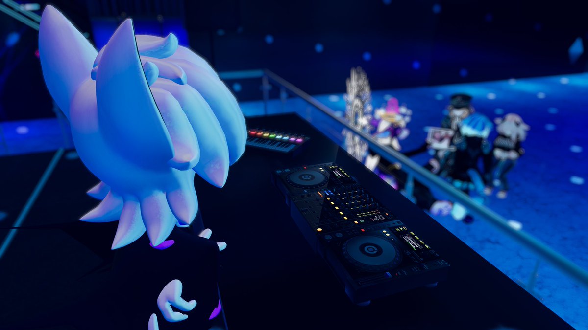 Skulls_VT's tweet photo. TY for joining us for the collab party in VRChat - It was an absolute BANGER✨

The DJs had stellar sets &amp; so many friends came through~!

Looking forward to the next one with the Astropulse crew💜 https://t.co/koSEmBnwCu