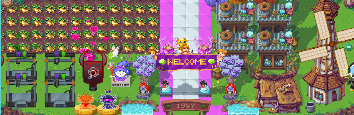 Feel free to visit land #1987! <a href="/aly_ronin/">ALY | LAND 339</a>  &amp; I 🧡 helped arrange the placement of key industries 🐔and made enough space for easier access. You’re all welcome to drop by! 🏡 <a href="/pixels_online/">Pixels</a>