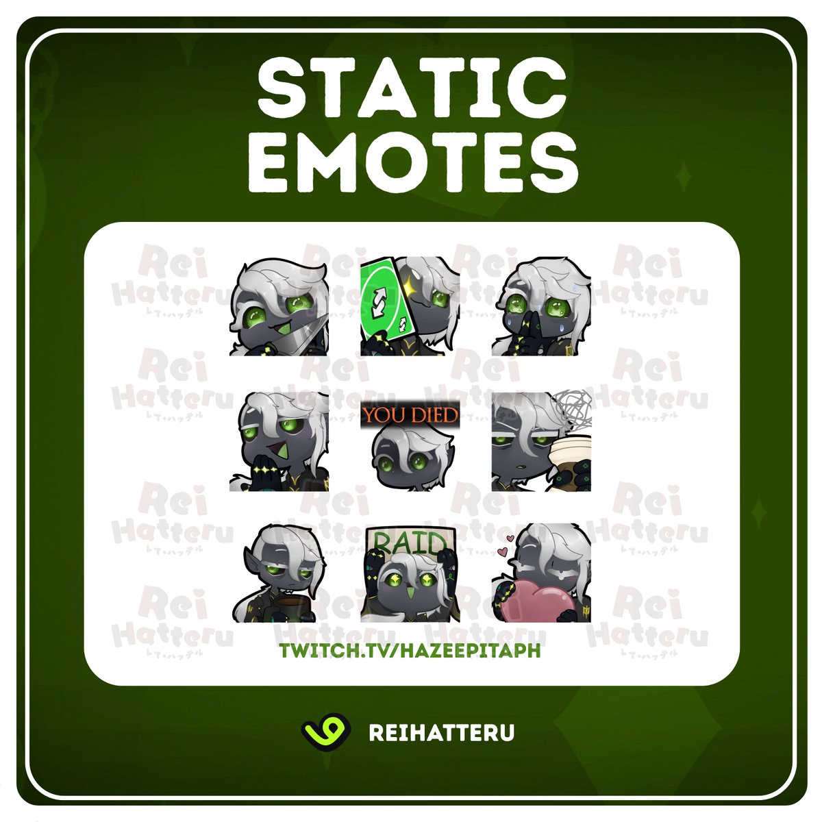 Look at these adorable emotes commissioned by <a href="/Dspndnt_Epitaph/">Ha'aze | 💛👑</a>!! Thank you so much for trusting me~  💚

We rolling out the comms this week!!

#emotes #emoteartist #digitalart