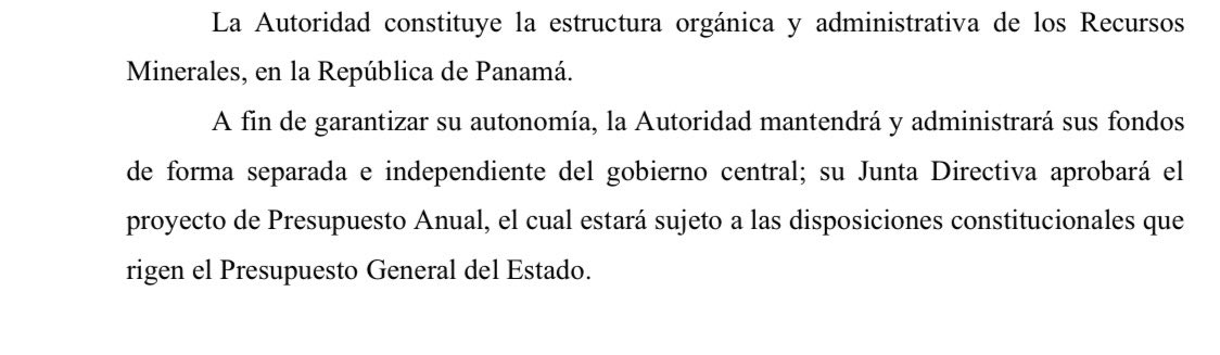 ¿Qué es esto? Eliminan MinMujer, pero pretenden crear la Autoridad Minera. Basado en que existen recursos minerales en el país; además pretende administrarse con fondos propios y aprobar su propio presupuesto independiente del gob. Claro la autoridad de los dueños del negocio!
