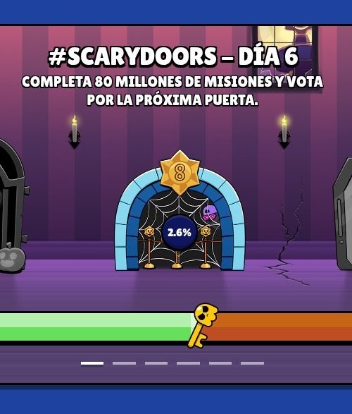 Hoy vote por la puerta 8, háganme caso chicos, no creo que esté exactamente la skin de Kenji o algo parecido pero se que habrá algo muy bueno, lo presiento...
#ScaryDoors #BrawlStars