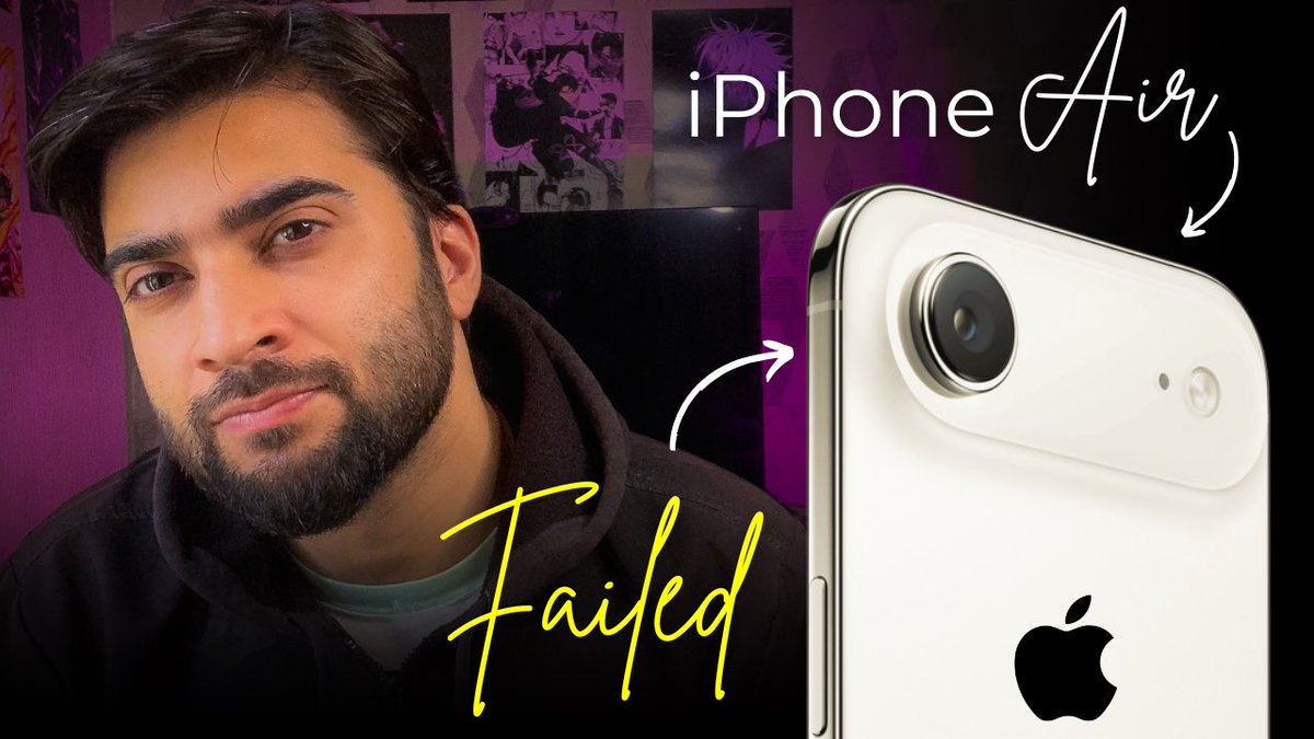 _techfriction's tweet image. Why Apple iPhone Air Failed?? 😱 iPhone Air Can be Discontinued - WHY? 
youtu.be/u_88BgriMlw