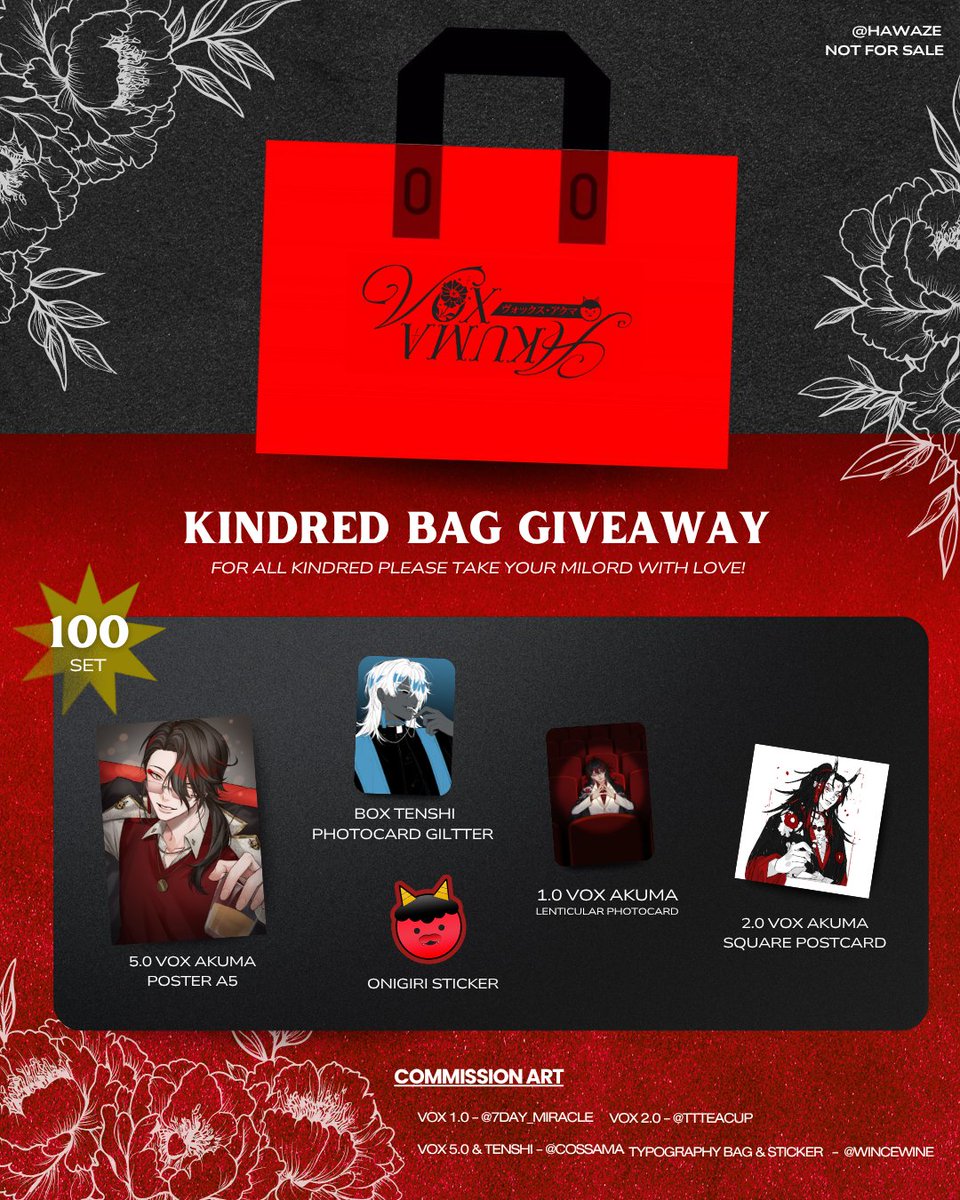✶👹 𝐤𝐢𝐧𝐝𝐫𝐞𝐝 𝐛𝐚𝐠 𝐠𝐢𝐯𝐞𝐚𝐰𝐚𝐲
𝘱𝘭𝘦𝘢𝘴𝘦 𝘵𝘢𝘬𝘦 𝘺𝘰𝘶𝘳 𝘮𝘪𝘭𝘰𝘳𝘥 𝘸𝘪𝘵𝘩 𝘭𝘰𝘷𝘦 ❤︎

        ㄴ  giveaway #AniEx2025 #AkumaSawasdeeTH
        ㄴ  100 set

💌 feel free to come and ask for a giveaway !