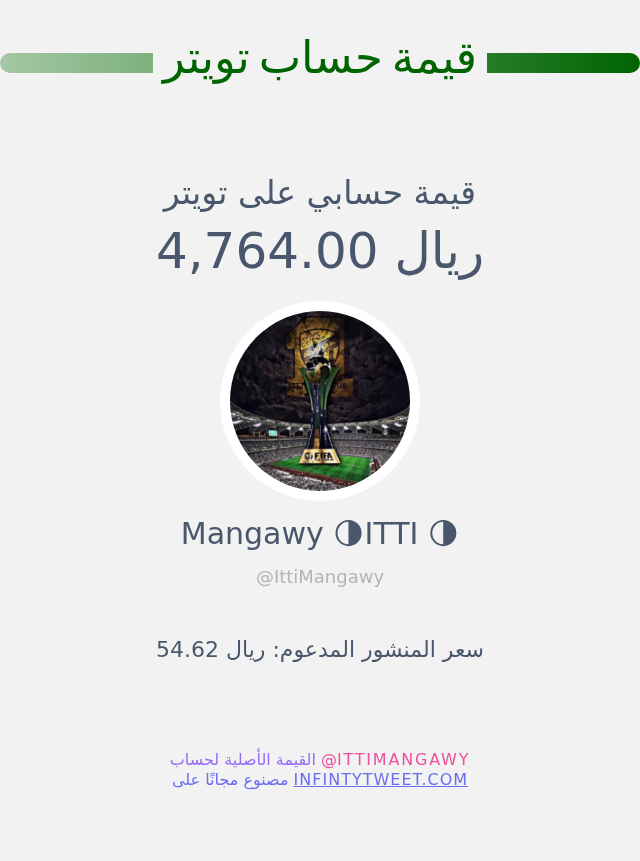 IttiMangawy's tweet photo. قيمة حسابي على تويتر هي: ٤٬٧٦٤٫٠٠ ريال 

⬅️ https://t.co/wudFzOsML2 https://t.co/o9eMbhzCSg