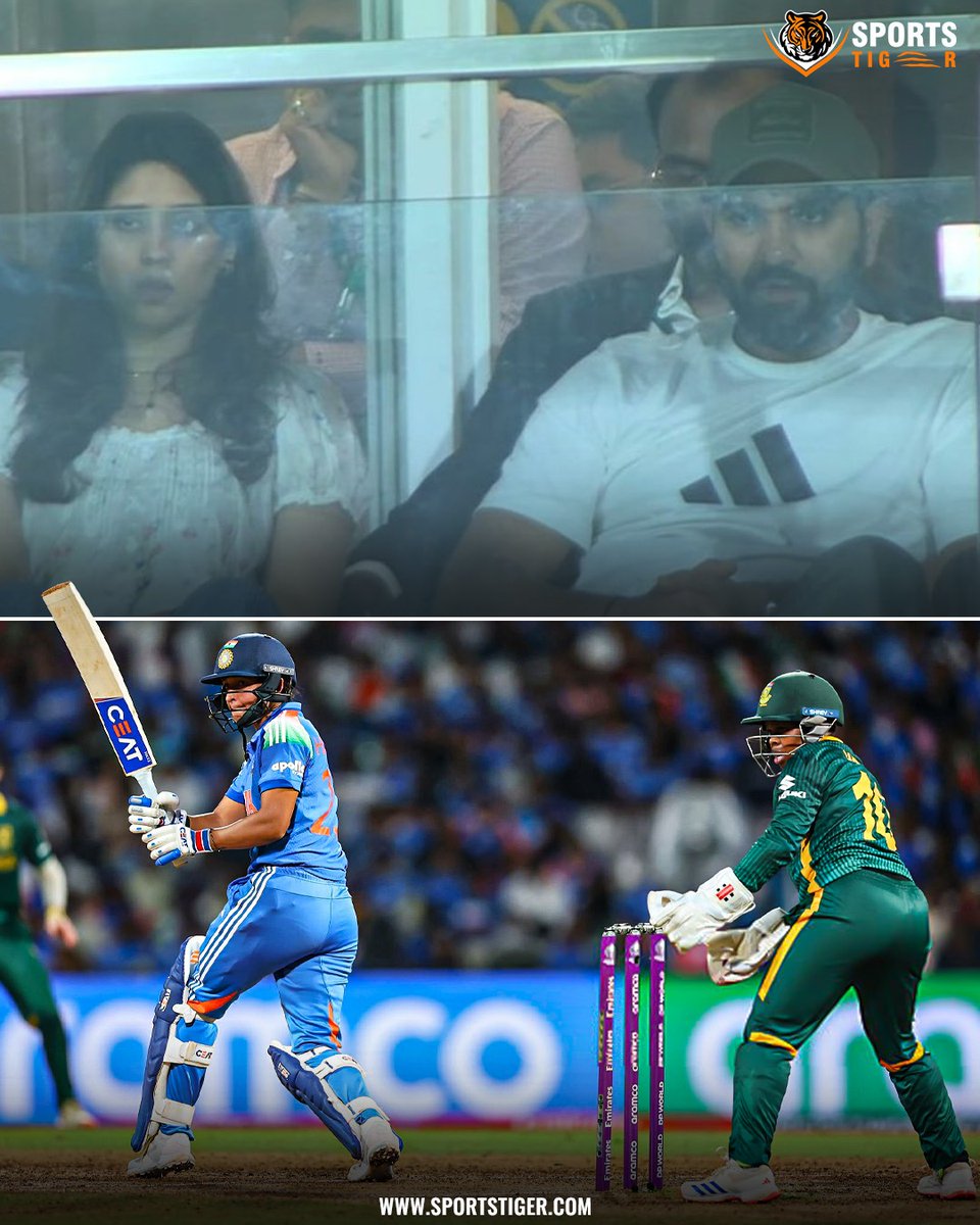 The_SportsTiger's tweet photo. Rohit Sharma in the house! 👑🇮🇳
At DY Patil Stadium, leading the cheers for Team India in the World Cup Final! ❤️🏆
#CWC25 #RohitSharma #TeamIndia #WWCFinal #BleedBlue https://t.co/fDoN846gJy
