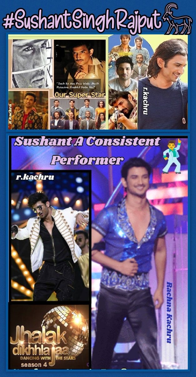 🕺EVENING TAGLINE🕺

#SushantSinghRajput𓃵 Left an
Indelible Impression in 2 Soap Operas,2
Dance Reality Shows &amp; nearly Dozen
Films he Appeared in his short yet
Noteworthy Career
Won The Title of"Most Consistent Performer"in Dance Show
#InspirerSSR

Sushant A Consistent Performer