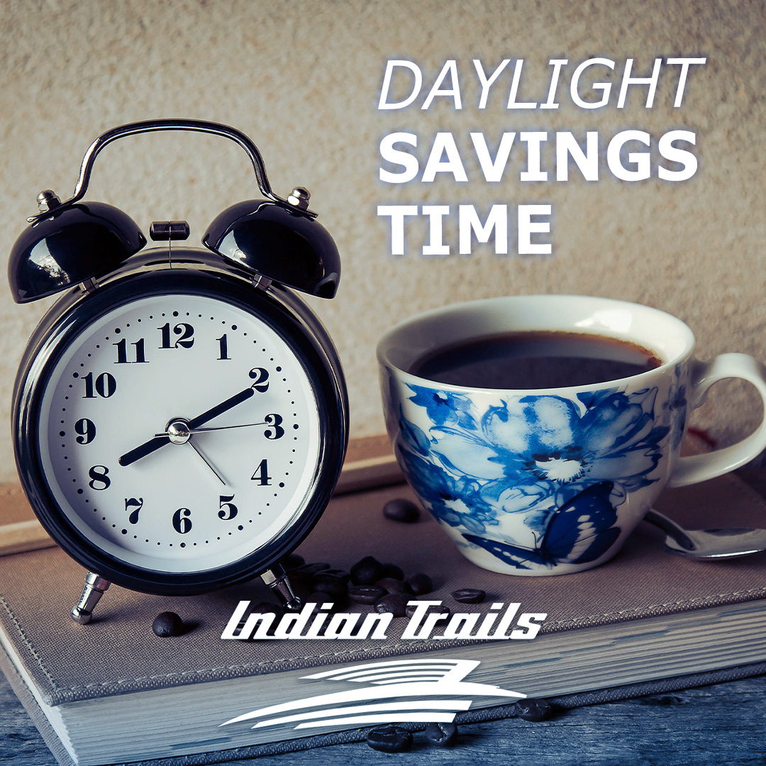 indiantrailsbus's tweet image. ⏰ Daylight savings time ends today! ⏰ 

Roll back the clock and enjoy that extra hour of sleep. You&apos;ve earned it!

#DaylightSavings #IndianTrails