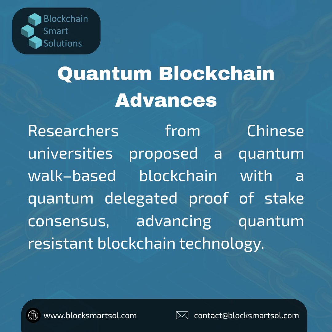 BlockSmartSol's tweet image. A recent research paper introduces a quantum walk enabled blockchain that reduces dependence on entanglement and proposes a quantum delegated proof-of-stake consensus.

#QuantumBlockchain #NextGenTech #BlockchainResearch
