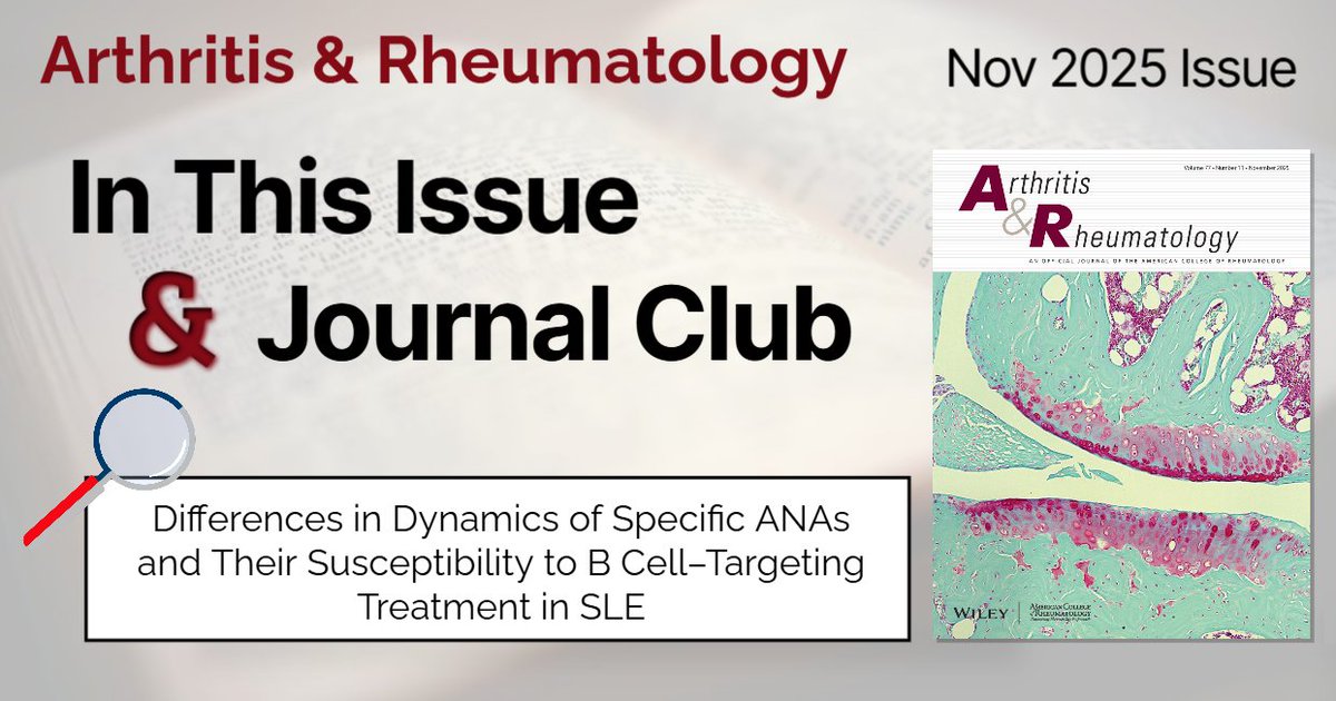 November A&amp;R In This Issue

•Complex Regulatory Interactions Shape OA Disease Risk
•Novel Candidate Genes in Childhood-Onset Lupus
•Hand Swelling: Common Initial Presentation of SSc
🔎 Journal Club: Different Dynamics of ANAs in SLE

acr.tw/43BbGji