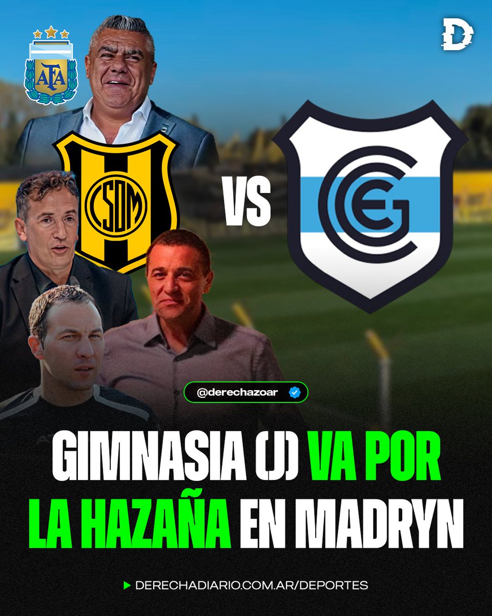 🇦🇷 SOMOS TODOS GIMNASIA: El Lobo Jujeño va por la hazaña y se enfrenta a Deportivo Madryn, Chiqui Tapia, Pablo Toviggino y todo el arbitraje de la AFA esta tarde desde las 16:00 por la vuelta de los cuartos de final del Reducido de la B Nacional.

❌ Iba ganando 1-0 en el partido