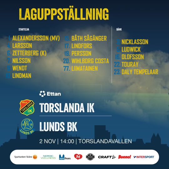 Dagens startelva! 

Nu kör vi LBK 

#lundsbk #fotboll #ettansödra