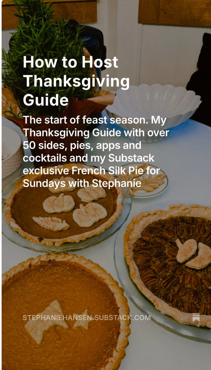 Subscribe for 50 recipes and tips on how to host the feast

open.substack.com/pub/stephanieh…