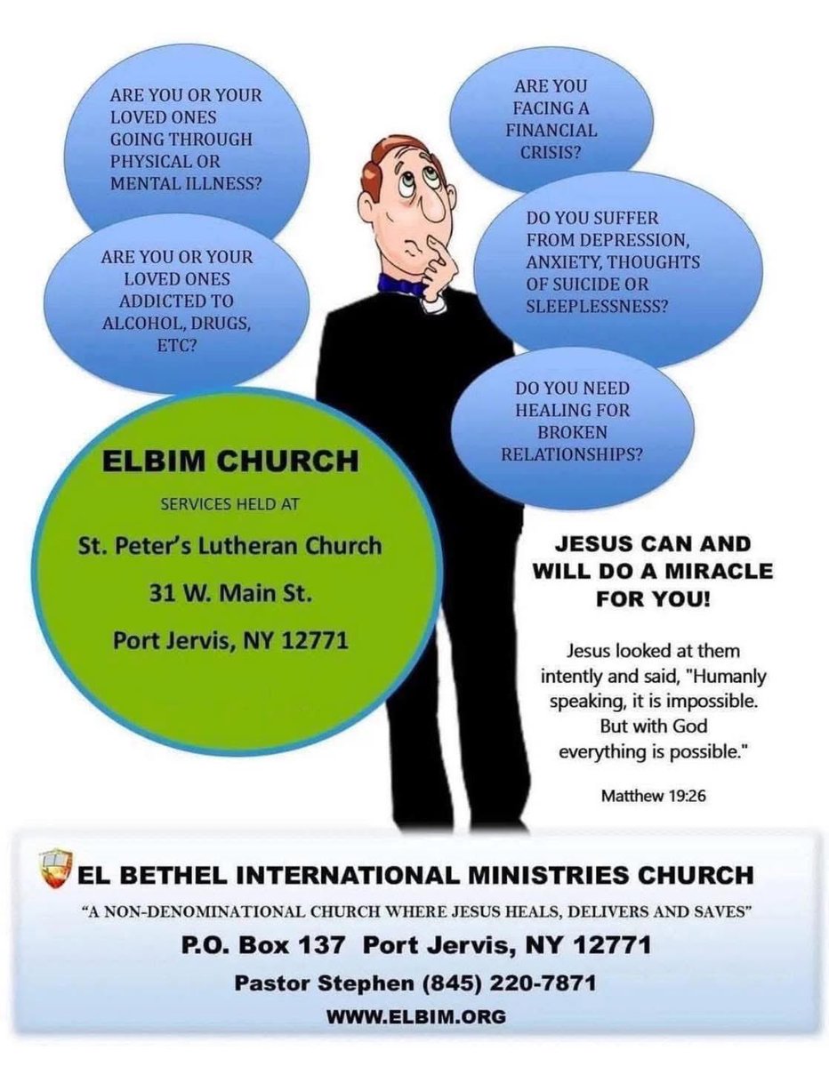 ElBethelIntMin's tweet photo. ✨ NOTE TIME CHANGE FOR THE MONTH OF NOVEMBER ✨

Join us today at 4pm  (EST-US) and come experience the Miraculous Power of God at El Bethel International Ministries Church! ✨ 31 W. Main Street, Port Jervis, NY 12771 https://t.co/jqrlx8MT92