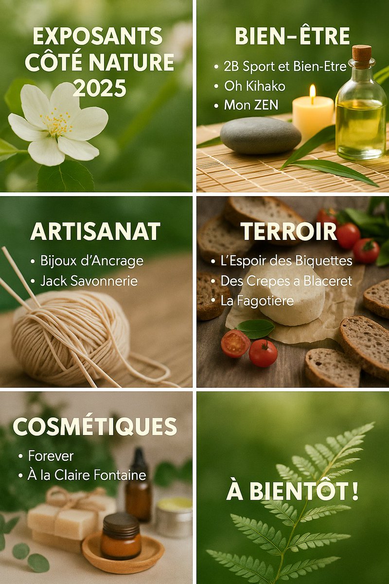 Sarmentellesnat's tweet photo. 🌿 Découvrez le carrousel Côté Nature 2025 🌸
Bien-être, artisanat, cosmétiques naturels &amp; terroir au cœur du Beaujolais 💚
📅 22-23 nov 2025 – Théâtre de Beaujeu
➡️ https://t.co/pgh1C9Yok2
#CoteNature2025 #BienEtre #Beaujolais #NatureEtDetente #Artisanat https://t.co/NQANTPDiiG