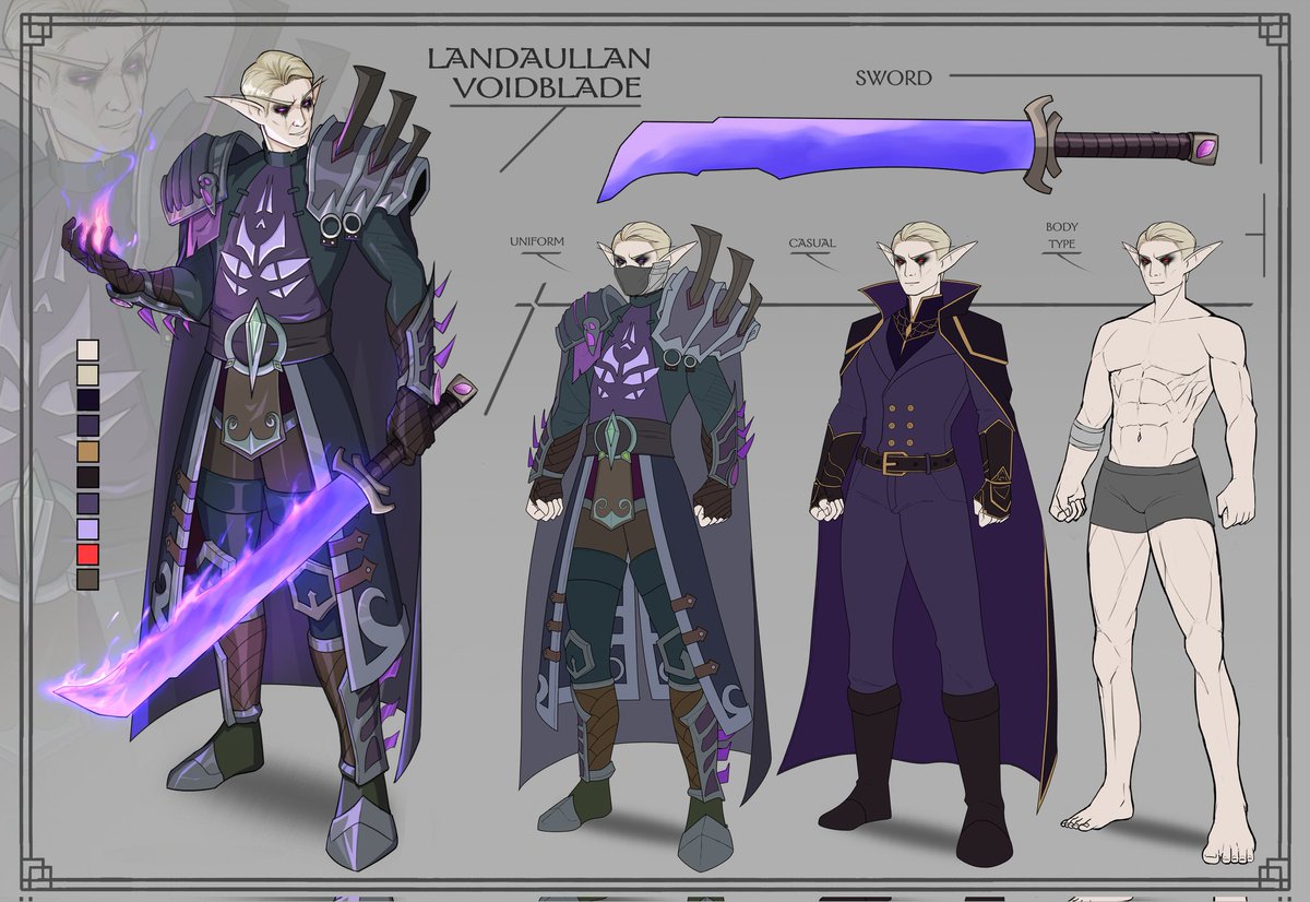 NeonLaboratory's tweet image. repost character sheet for Landaullan Voidblade
#charactersheet #neonlab #oc #fantasy