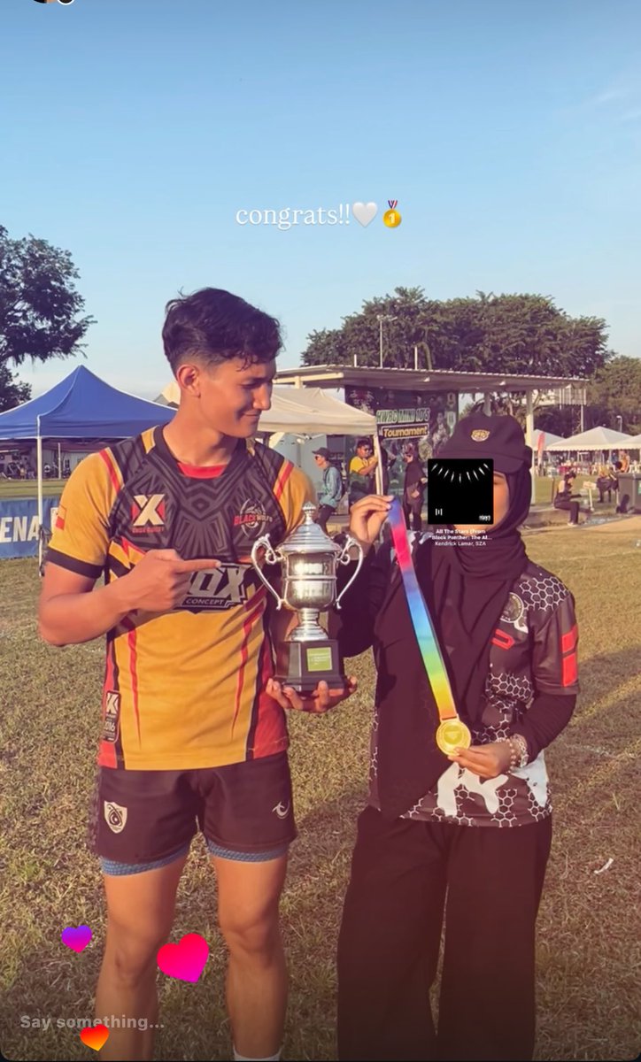 louiysmn's tweet photo. First time watching his game in person and they won 1st place. He said “saya rasa saya menang sebab awak datang tengok” 🙁❤️ only if he knows i would be cheering for him forever https://t.co/qbC7fgfCEN
