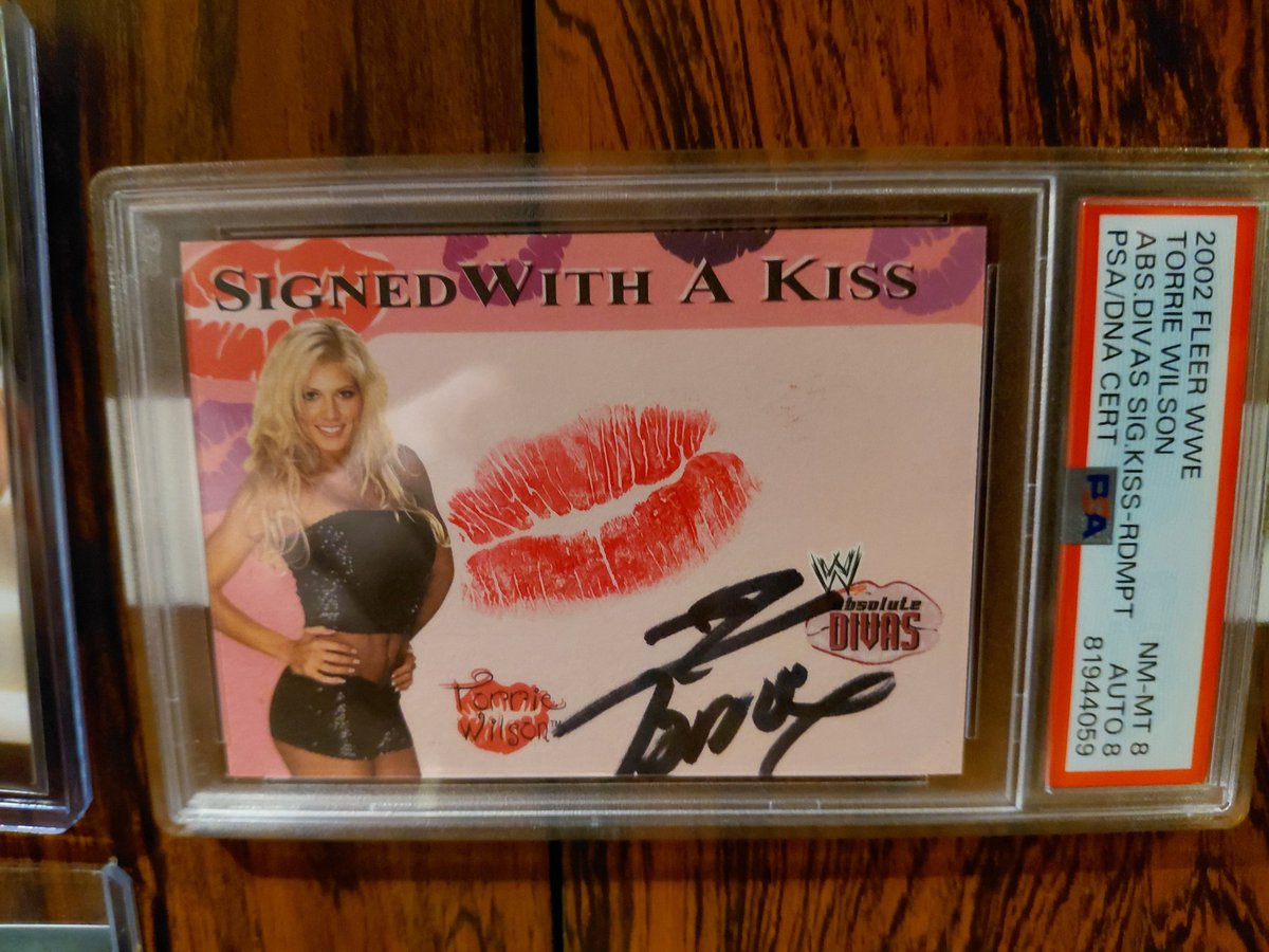 New addition to the kiss card collection is this 2002 Fleer card of <a href="/Torrie11/">Torrie Wilson</a> Not an easy find and and graded to boot.