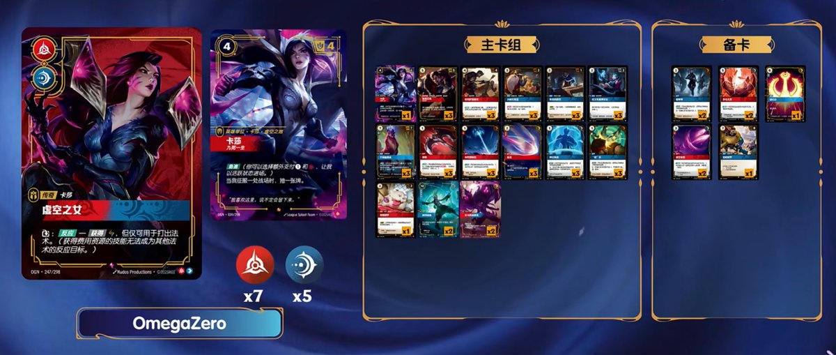 RunesAndRift's tweet image. Congrats to OmegaZero, the first-ever #Riftbound National Champion! 🏆

Incredible games and skill on display from the champ. GGs! 

Winning decklist: