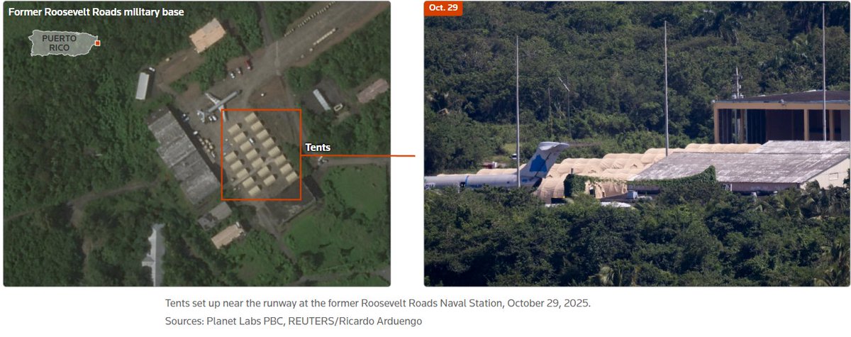 🚨 ¡ÚLTIMA HORA VENEZUELA! 🚨🇻🇪

URGENTE - ¡LO ÚLTIMO! 🇻🇪  🇺🇸  — EE.UU instala carpas militares en el Aeropuerto José Aponte de la Torre, en Ceiba, Puerto Rico 🇵🇷.