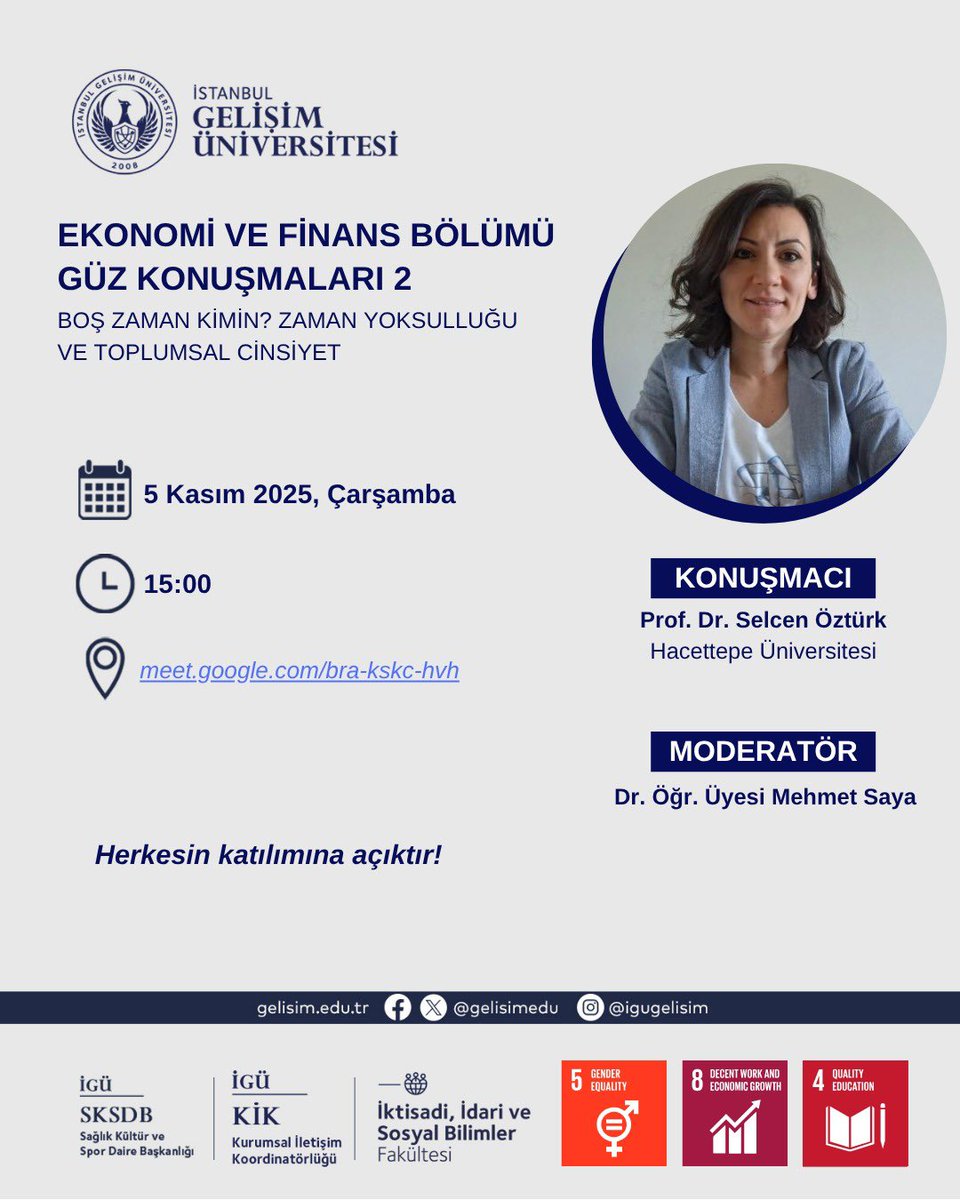 Selcen Hoca’nın ( <a href="/ZturkS/">Selcen Öztürk</a> ) konuşmasına üç gün kaldı. Sonra duymadım, görmedim olmasın🤓