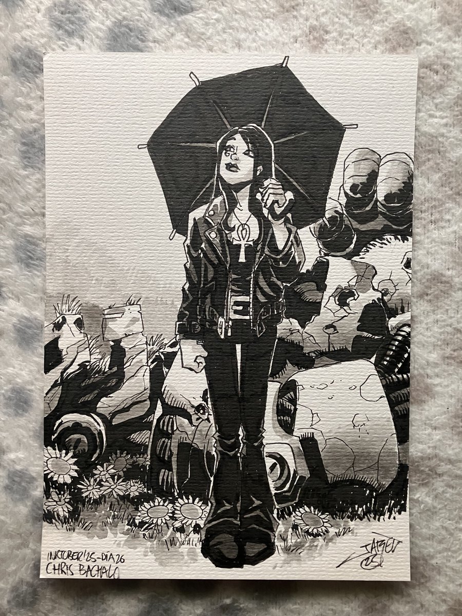 #Inktober2025: autores que me formaron como dibujante.
Dentro de The Sandman hubo un personaje que me enamoró perdidamente: Muerte. Y mi versión favorita fue la de <a href="/ShadeX6/">Chris Bachalo</a> que la hizo más humana y más adorable que nunca. Insuperable.