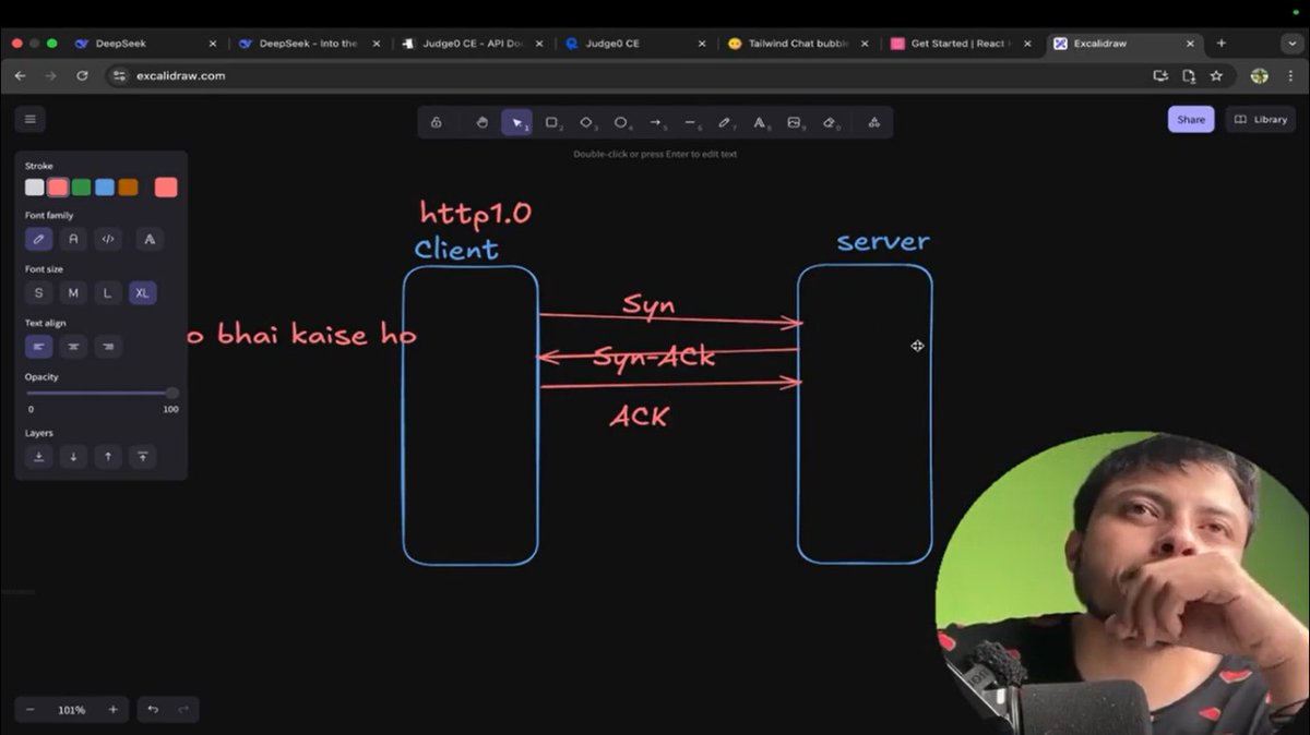 Samir_kumar19's tweet image. Day 35 of #100DaysOfCode 🚀
1️⃣ Studied WebSockets &amp;amp; Socket.io 
2️⃣ Understood how real-time communication works 
3️⃣ Covered ~3 hrs of lecture — learned a lot of new things 
⚡ Productivity: Medium
@rohit_negi9
#WebSockets #NodeJS #BackendDevelopment #BuildInPublic