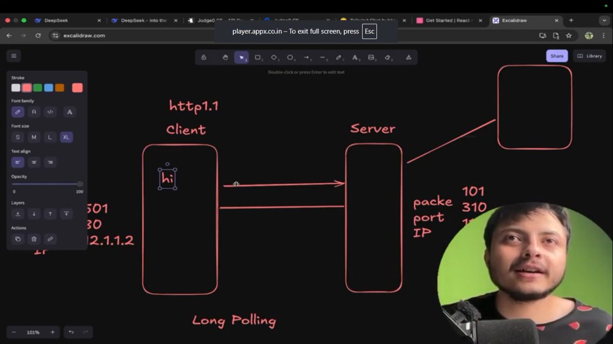 Samir_kumar19's tweet image. Day 35 of #100DaysOfCode 🚀
1️⃣ Studied WebSockets &amp;amp; Socket.io 
2️⃣ Understood how real-time communication works 
3️⃣ Covered ~3 hrs of lecture — learned a lot of new things 
⚡ Productivity: Medium
@rohit_negi9
#WebSockets #NodeJS #BackendDevelopment #BuildInPublic