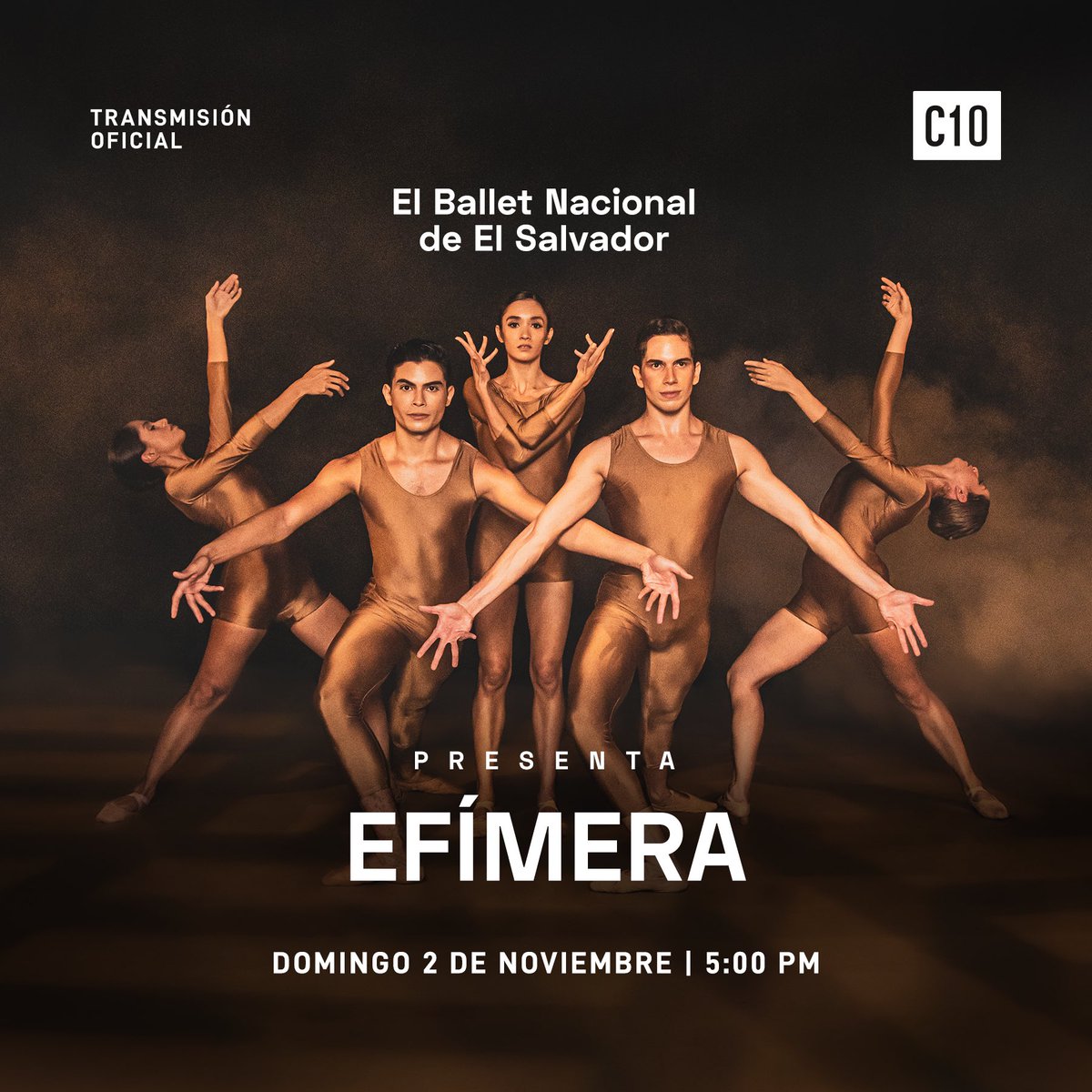 Hoy, desde las 5:00 p.m., a través de nuestra señal, podrás disfrutar de la presentación “Efímera”, a cargo del Ballet Nacional de El Salvador✨📺