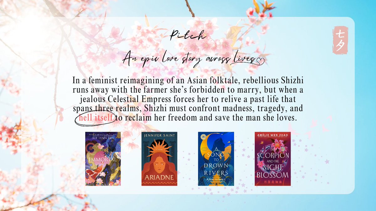 chezzawrites's tweet image. New guide for A FATE WOVEN IN STARLIGHT!✨
A Cowherd &amp;amp; Weaver-inspired romantic fantasy about fate, storytelling, love, and freedom.
🕊️Star-crossed lovers (HFN)
🕊️Myth retelling
🕊️Diverse world // 3 realms
🕊️Hell quest 

Rep: @gravity_fail09 at MWLA✨
#editorguide #readerguide