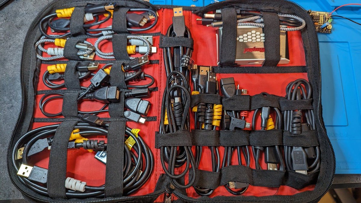 securityweekly's tweet image. I keep a binder with at least 2 USB cables of each type...