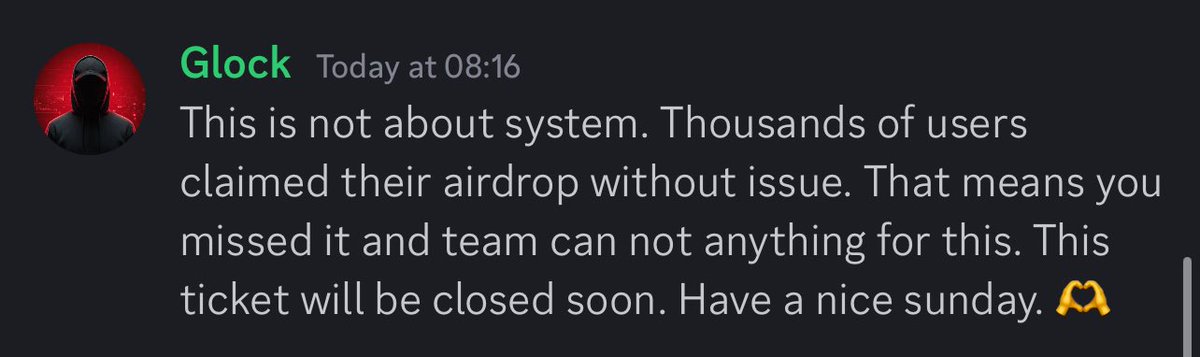 nuitron's tweet photo. @thearena The team did not fix the address mismatch issue, they only claim to do it here but when you file a complaint you get this response from
Them.
So all user who have addressed mismatch and could not claim will
Loss their airdrop 😢 @jasonmdesimone #thearenaApp https://t.co/ceLFZHwMpn