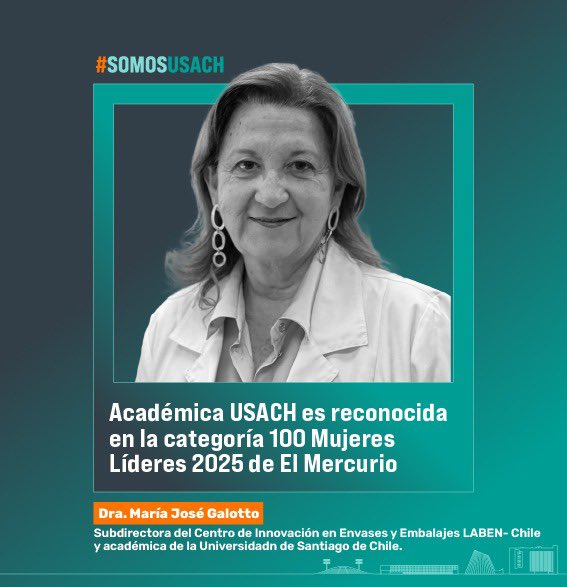 ¡Destacada entre las 100 mujeres líderes de nuestro país!🤩👏🏾

📌Hoy queremos resaltar a la doctora Doctora en Farmacia y Magíster en Ciencia e Ingeniería de los Alimentos, además de Profesora Titular del Departamento de Ciencia y Tecnología de los Alimentos #USACH. Autora de más