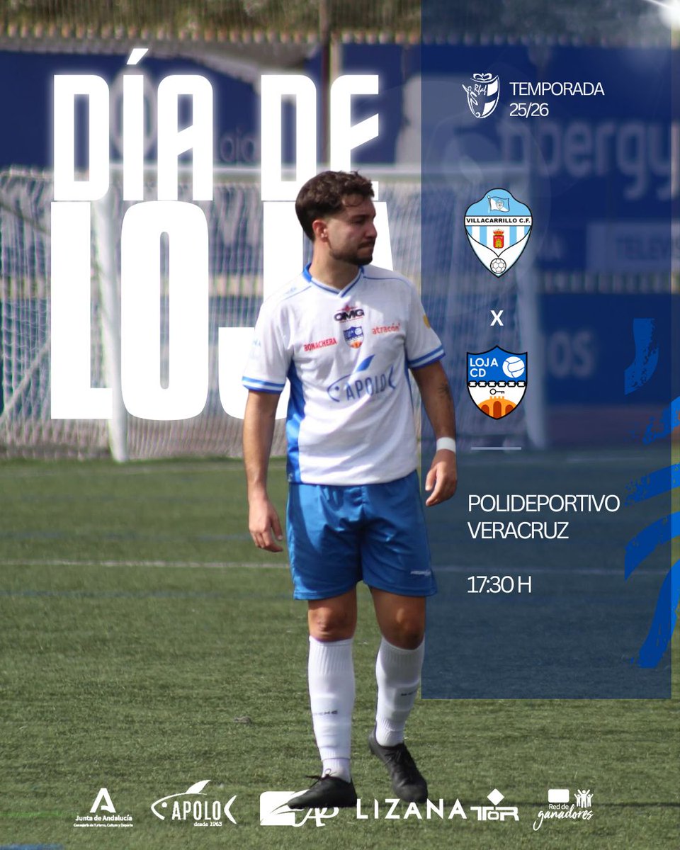 ⚽📆 ¡𝐃𝐈𝐀 𝐃𝐄 𝐏𝐀𝐑𝐓𝐈𝐃𝐎!

8️⃣ Jornada 8
🆚 Villacarrillo CF, 17:30 h

💙🤍 ¡𝐕𝐀𝐌𝐎𝐒 𝐋𝐎𝐉𝐀!
 #SOMOSLOJA #temporada2526